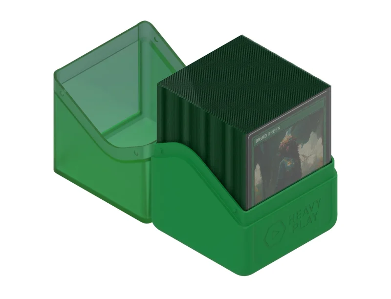 heavy duty rfg 100 card deck box druid green scaled