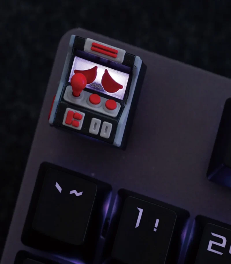 hkp error sad artisan keycap black grey red combo