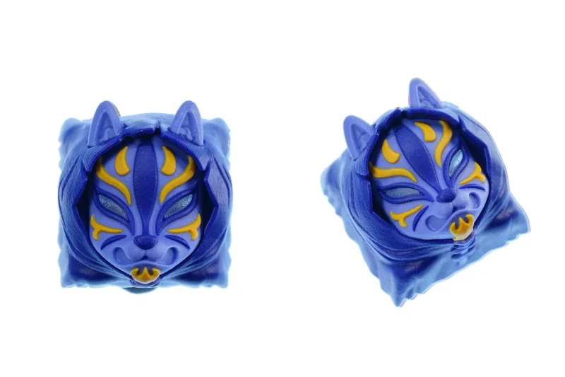 hkp kitsune blue yellow artisan keycap handcrafted hot keys project