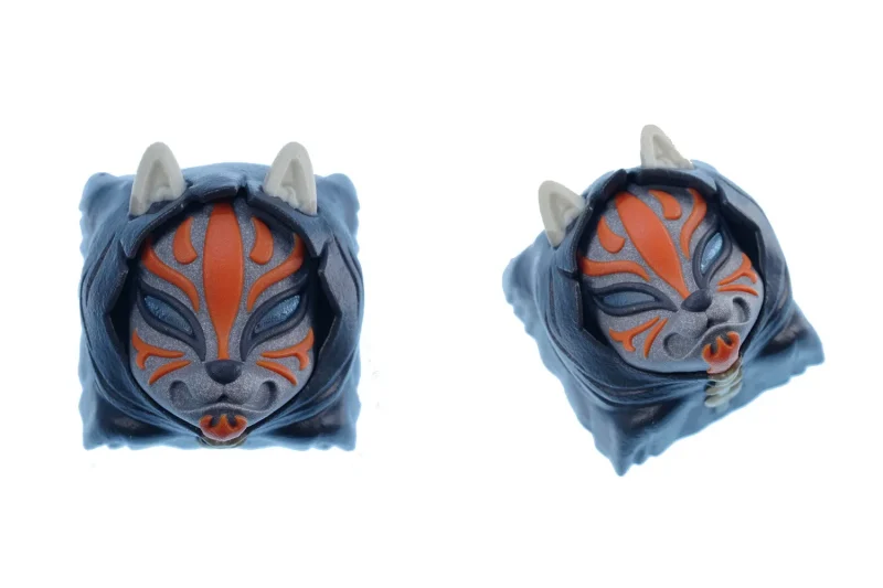 hkp kitsune grey orange artisan keycap limited edition