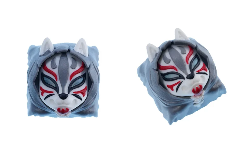 hkp kitsune grey white artisan keycap kit