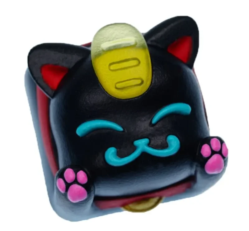 hkp lucky cat black artisan keycap limited edition