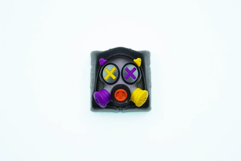 hkp specter crosseyes grey yellow purple artisan keycap