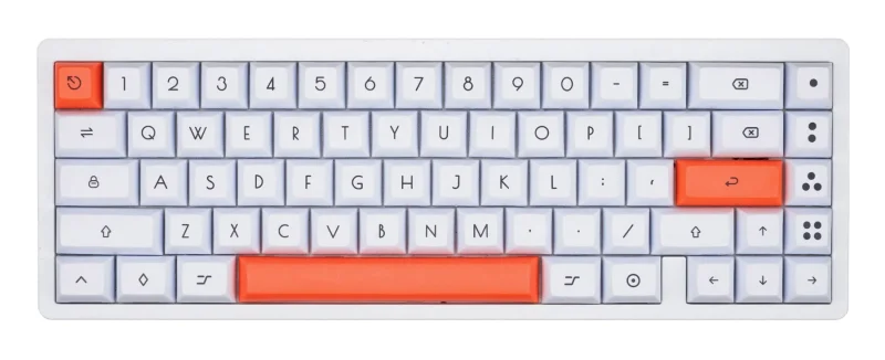 kat profile white orange 124 key pbt keycap set