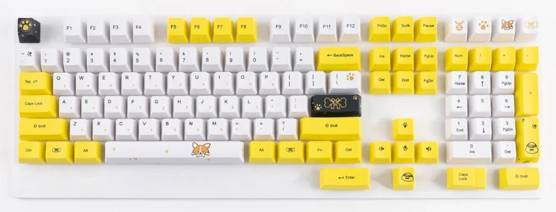 kbparadise 112 key yellow puppy pbt keycaps oem profile