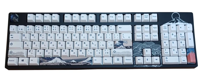 kbparadise 126 key cherry profile dye sub pbt keycap set great wave japan