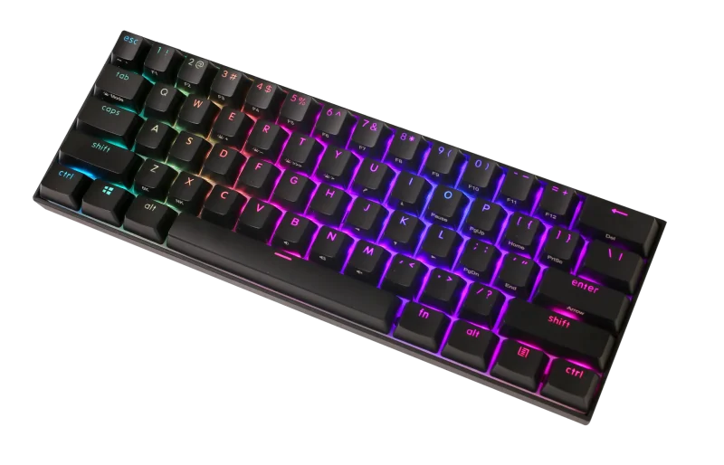 kbparadise v60 black rgb led 60 pbt hotswap mechanical keyboard