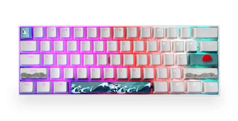 kbparadise v60 rgb 60 mechanical keyboard sun crane wave led dye sub pbt hotswap