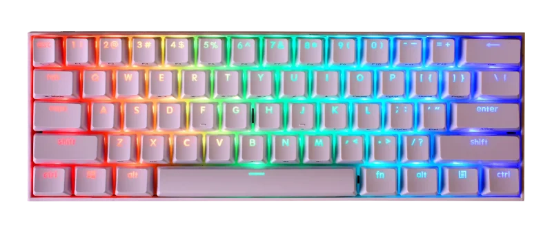 kbparadise v60 white rgb 60 mechanical keyboard double shot pbt hotswap