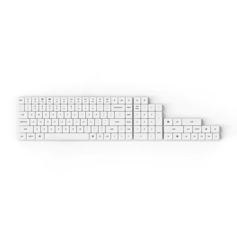 keychron 118 key lsa double shot pbt keycap set black on white