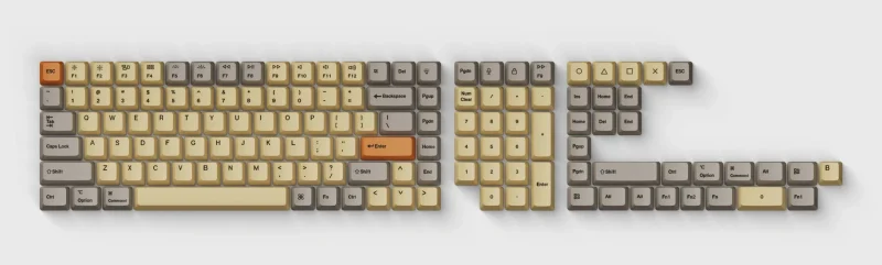 keychron 133 key dye sub pbt keycap set wheat grey scaled