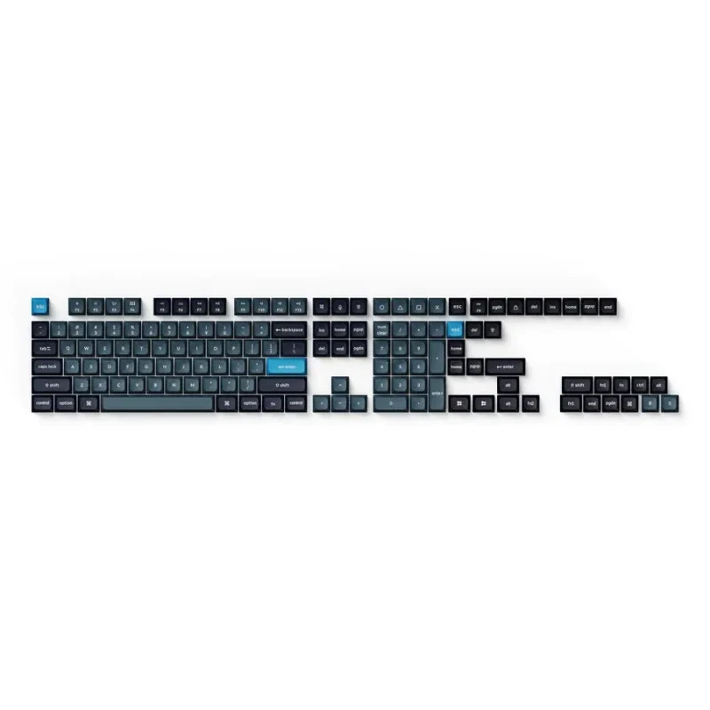 keychron dark grey ksa keycap set 140 keys double shot pbt greyish blue