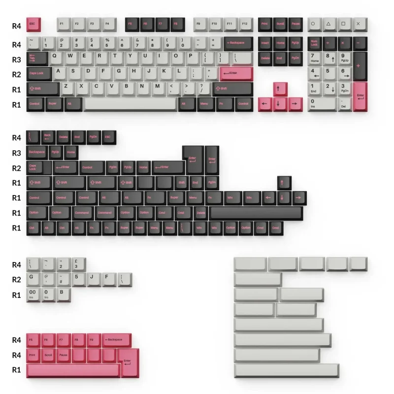 keychron dolch pink 219 keycap set double shot pbt cherry profile