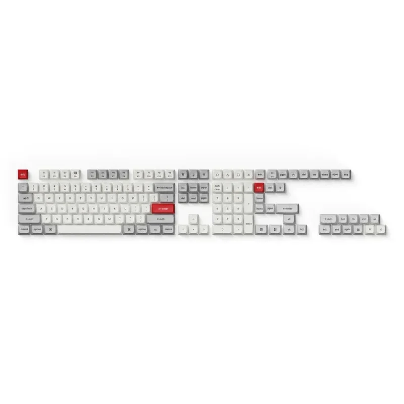 keychron ksa double shot pbt keycap set light grey white