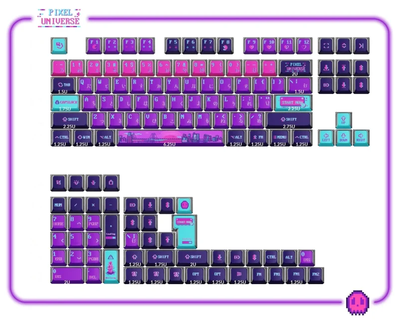 keychron pixel universe 137 key pbt keycap set