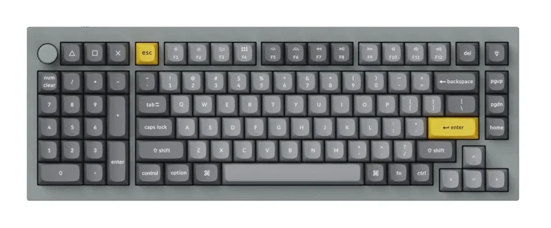 keychron q12 left handed rgb mechanical keyboard with knob hotswap win mac compatible