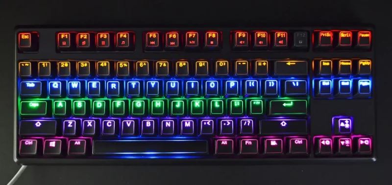 keycool 87 key led mechanical keyboard tkl design