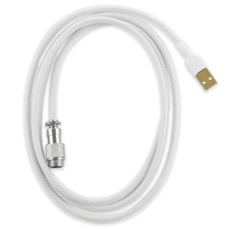 kraken aviator white usb keyboard cable universal sleeved