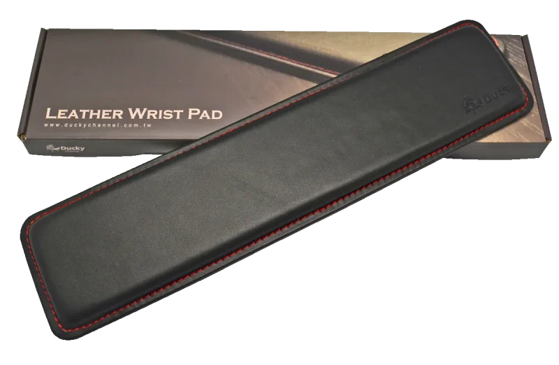 leather ducky tkl wrist rest red stitched