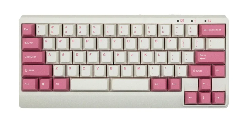 leopold fc650mds white pink 65 pbt double shot mechanical keyboard