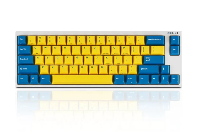 leopold fc660mbt 65 bluetooth mechanical keyboard yellow blue