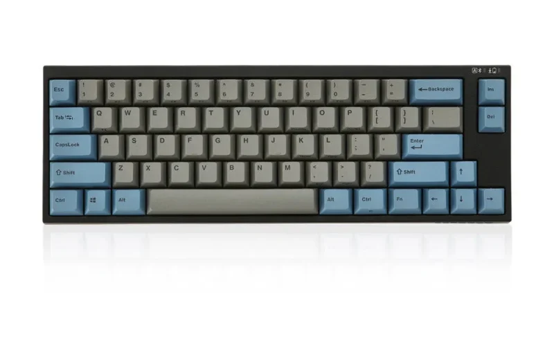 leopold fc660mbt grey blue bluetooth mechanical keyboard 65 double shot pbt