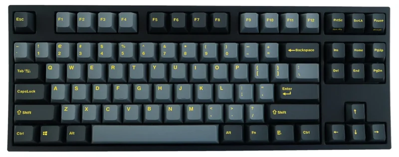 leopold fc750r tkl mechanical keyboard ash yellow pbt double shot