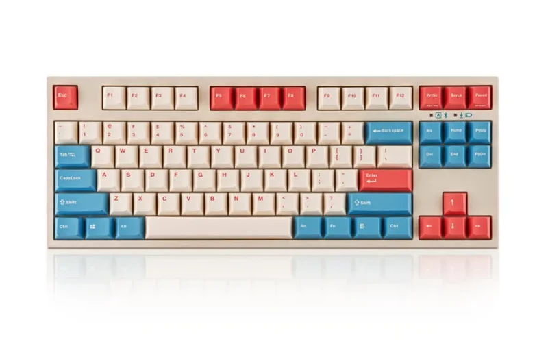 leopold fc750rbt coral blue bluetooth mechanical keyboard tkl pd double shot pbt