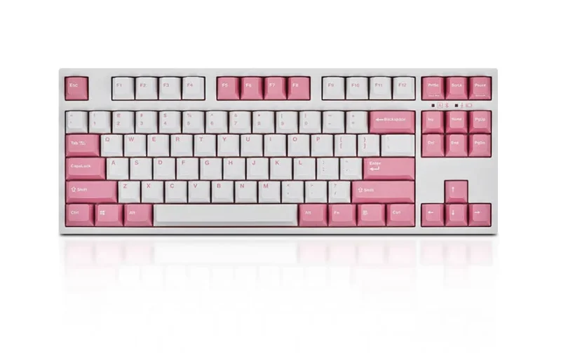 leopold fc750rbt tkl bluetooth mechanical keyboard white pink pbt double shot