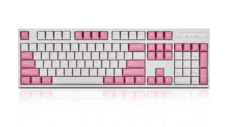 leopold fc900rbt bluetooth mechanical keyboard white pink pbt double shot