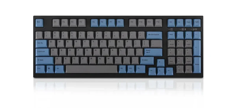 leopold fc980mbt bluetooth mechanical keyboard grey blue