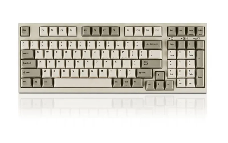 leopold fc980mbt white bluetooth mechanical keyboard pbt double shot keys