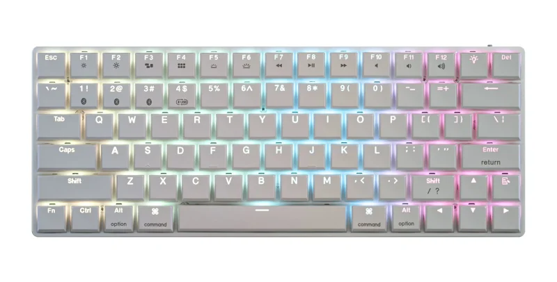 lowkey70 white aluminum 75 hotswap bluetooth rgb mac keyboard