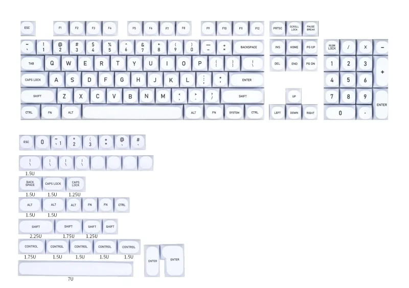 ma white cat 141 key pbt dye sub keycap set kbdfans