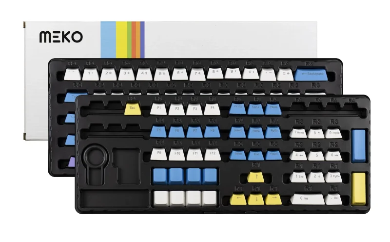 meko 108 key pbt keycap set oem profile laser etched pop side print