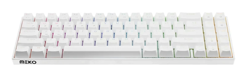 meko 65 white hotswap bluetooth rgb mechanical keyboard