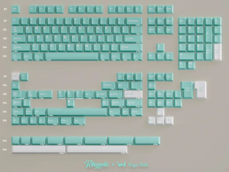 meletrix akuamarin 198 key cherry profile keycap set