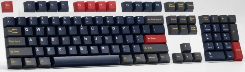 midnight sun 114 key double shot abs keycaps cubic profile