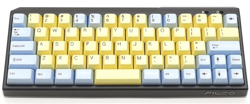 minila 72 key filco sa profile double shot abs keycaps ice custard