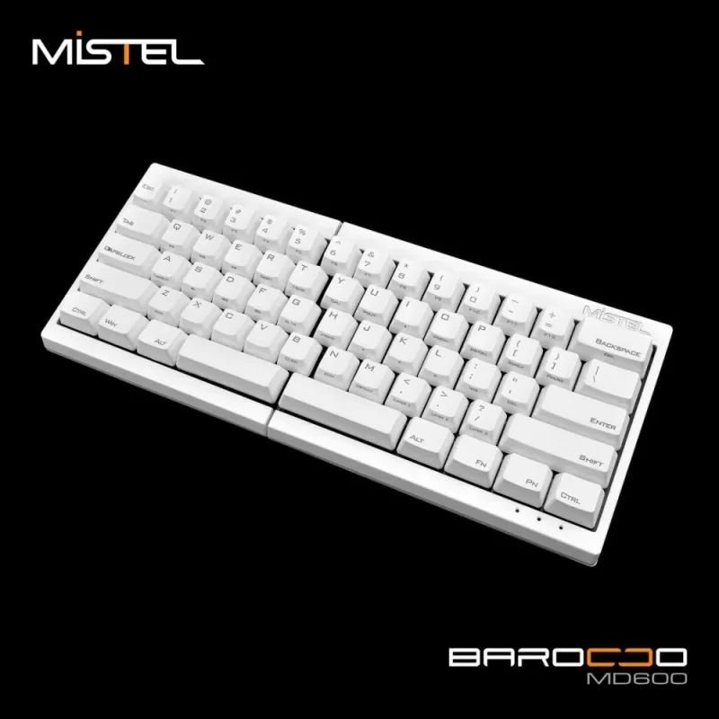 mistel barocco white 60 pbt laser engraved mechanical keyboard