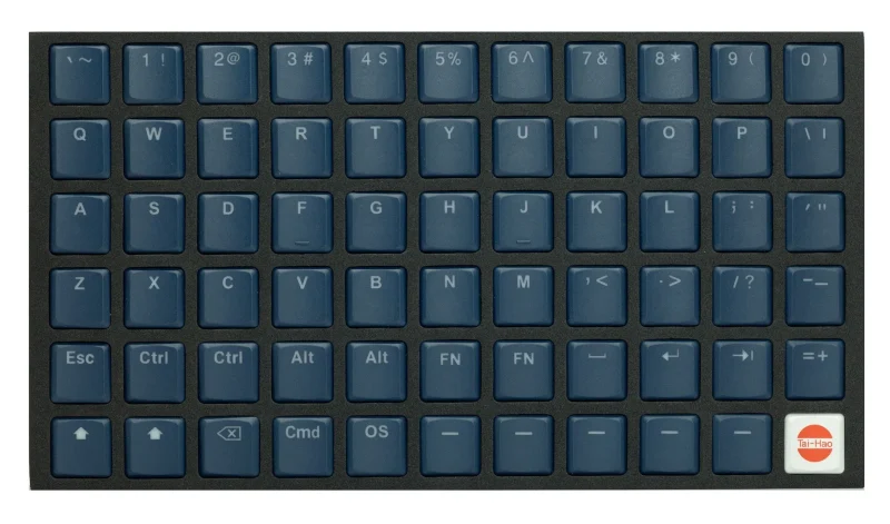 navy blue backlit tht 65 key low profile pbt keycap set