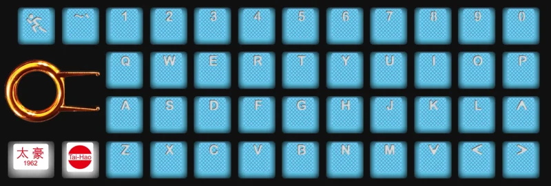 neon blue backlit 42 key keycap set oem profile double shot abs