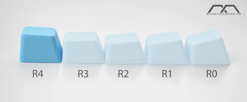 neon blue tpr 4 key blank keycap set for oem profile