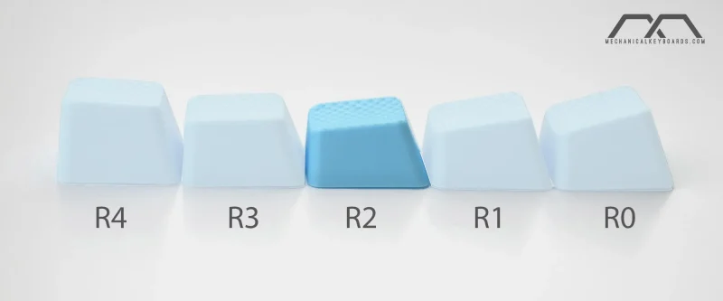 neon blue tpr rubber keycap set 4 oem profile keys