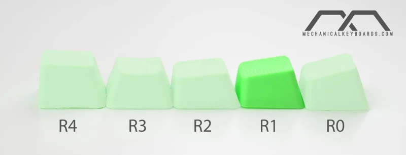 neon green 4 key tpr rubber keycap set oem profile 1