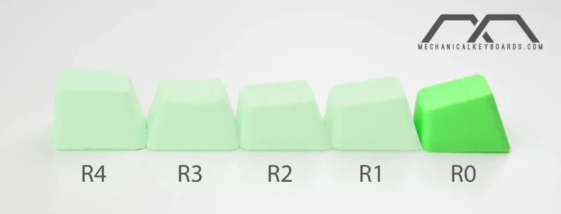 neon green 4 key tpr rubber keycap set oem profile 2