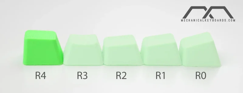 neon green tpr rubber keycap set oem profile 4 key blank