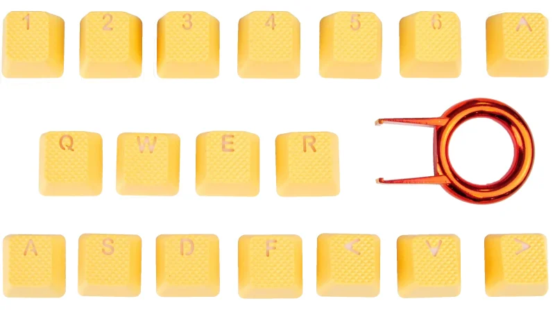 neon orange backlit 18 key oem rubber keycap set