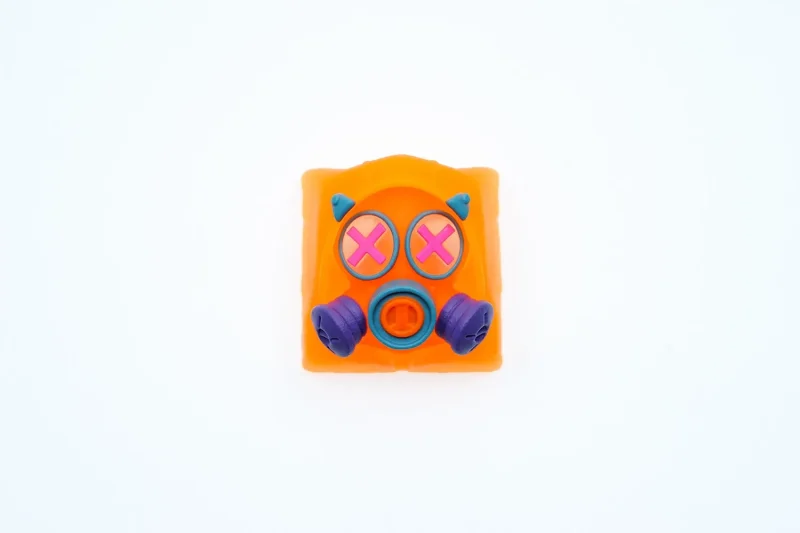 neon orange hkp specter crosseye artisan keycap