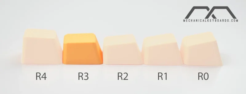 neon orange tpr rubber 4 key blank keycaps oem profile